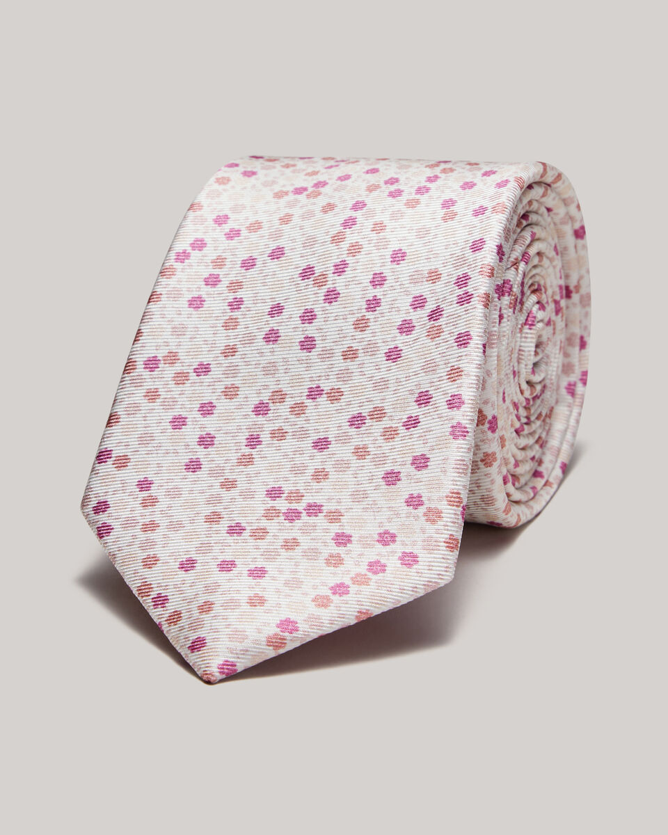 Floral Printed Silk Tie, , hi-res